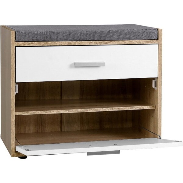 Shoe Cabinet Bench Shoes Storage Organiser Rack Fabric Seat Wooden Cupboard Up to 8 pairs