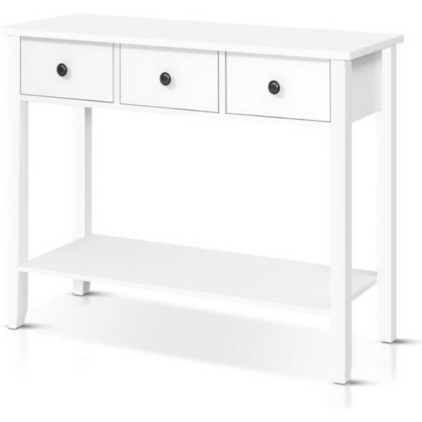 Hallway Console Table Hall Side Entry 3 Drawers Display White Desk Furniture