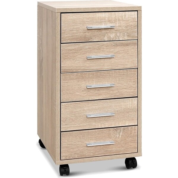 5 Drawer Filing Cabinet Storage Drawers Wood Study Office School File Cupboard