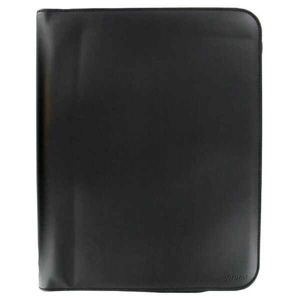 Filofax 36cm A4 Metropol Zipped Folio Personal Organiser w/ Ruled Notepad BLK