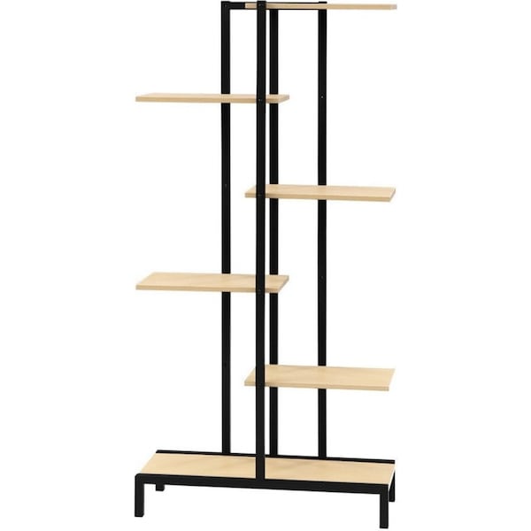 6-tier Indoor Outdoor Metal Wood Plant Stand Garden Shelf Garden Display