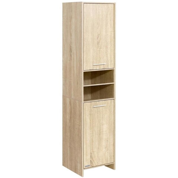 185cm Bathroom Cabinet Tallboy Furniture Toilet Storage Laundry Cupboard Oak