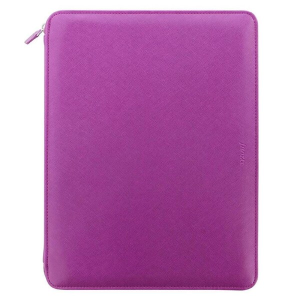 Filofax A4 Saffiano Zipped Folio Notepad Holder Personal Organiser Raspberry
