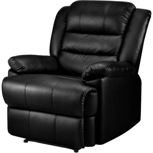 Recliner Chair Armchair Luxury Single Lounge Sofa Couch Leather Black