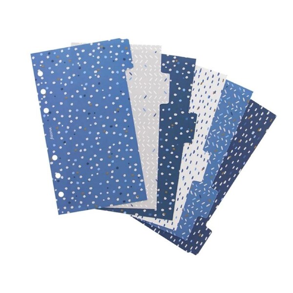 6pc Filofax 17cm Plastic Divider Personal Organiser/Clipbook Accessory Indigo