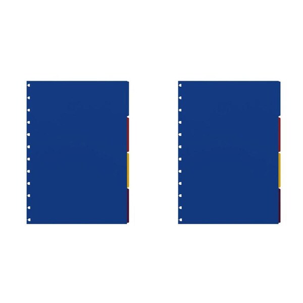 2x 4pc Filofax A4 Notebook Colour Index/Indices Blank Divider Tab Set Stationery
