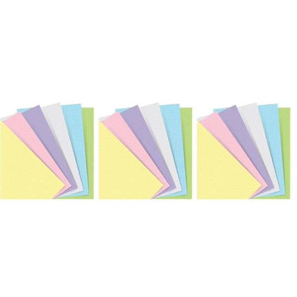 3x 60pc Filofax Paper Refill Organiser Sheet Planner Insert/Filler Pastel Dotted