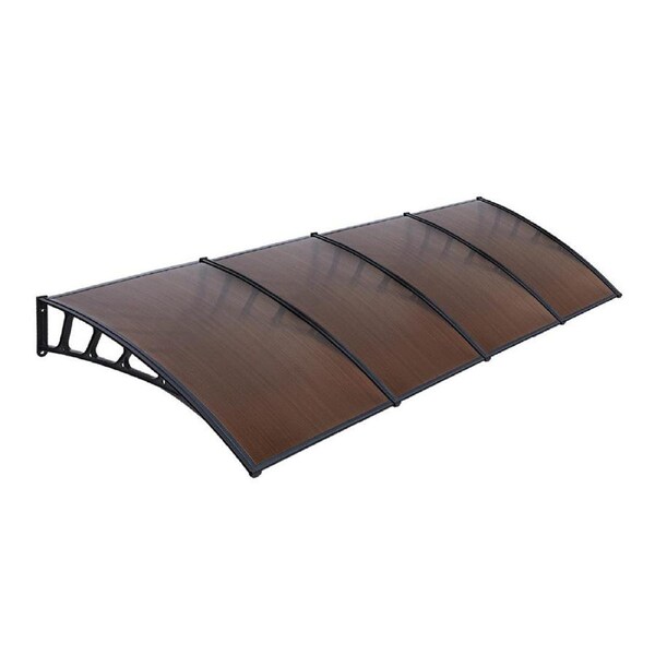 Patio DIY Window Door Awning Canopy Sun Shield Brown - 1.5x4m