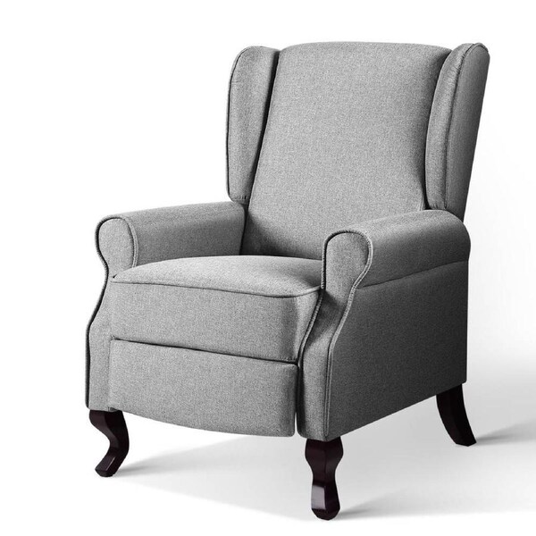Recliner Chair Luxury Lounge Armchair Single Sofa Couch Fabric Grey
