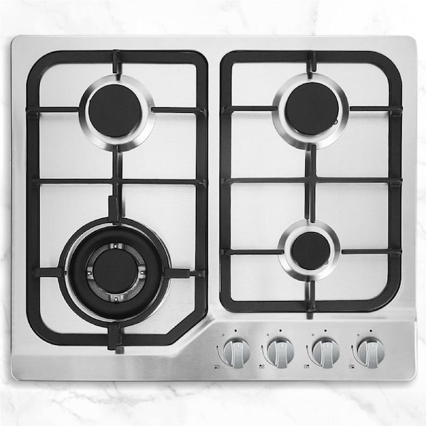 Gas Cooktop 60cm Gas Stove Cooker 4 Burner Cook Top Konbs NG LPG Steel