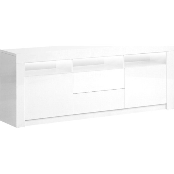 TV Cabinet Entertainment Unit Stand RGB LED Gloss Drawers 160cm White