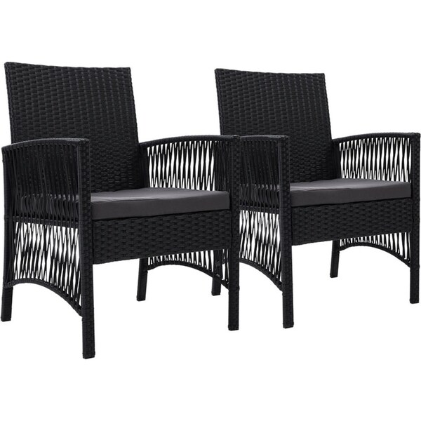 Outdoor Garden Bistro Chairs Patio Furniture Dining Black - Set of 2