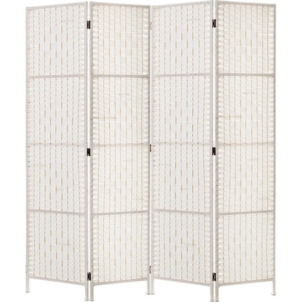 4 Panel Room Divider Screen Privacy Timber Foldable Dividers Stand White
