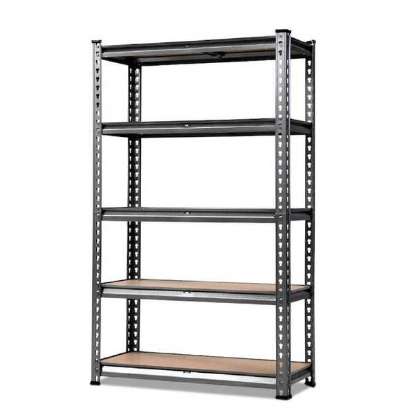 Garage Steel Warehouse Storage 5 Shelves Rack Grey - 1.8M