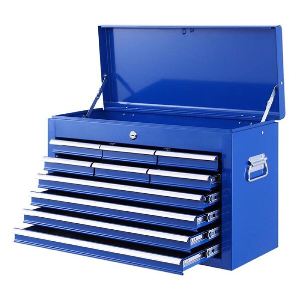 Tool Box Chest Trolley Cabinet Garage Storage Blue - 10 Drawers
