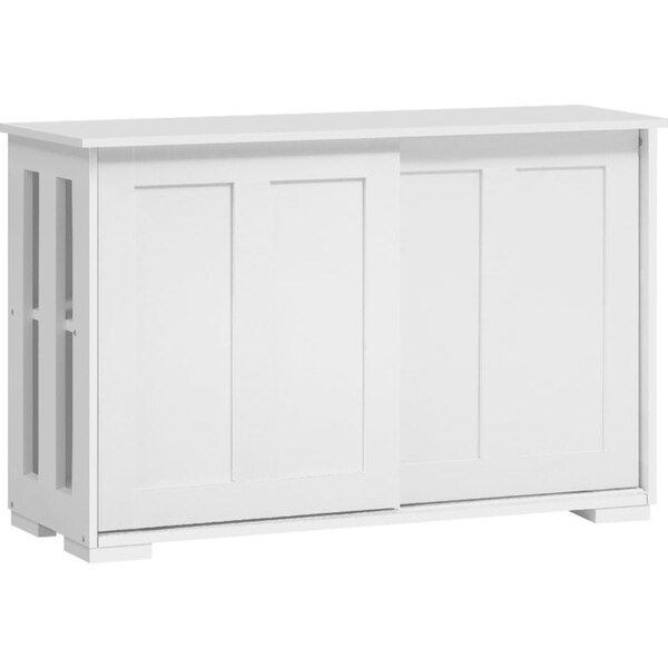 Buffet Sideboard Cabinet White Doors Storage Shelf Cupboard Hallway Table White