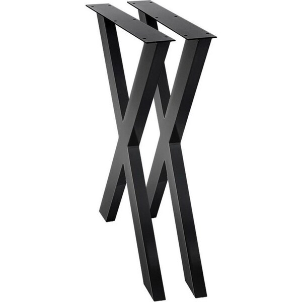 2x Metal Legs Coffee Dining Table Steel Industrial Vintage Bench X Shape 710MM