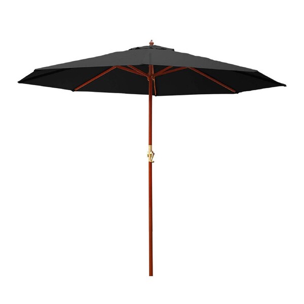 Outdoor Umbrella Base Pole Sand Water Patio Cantilever 3m - Black