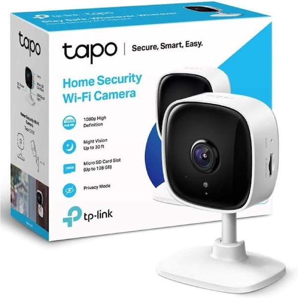TP-Link Tapo Smart Home AI Security Wi-Fi Camera, Baby Monitor, 1080p, 850nm Night Vision, Motion & Person Detection, Notifications, Two-Way Audio, No hub required (Tapo C100)