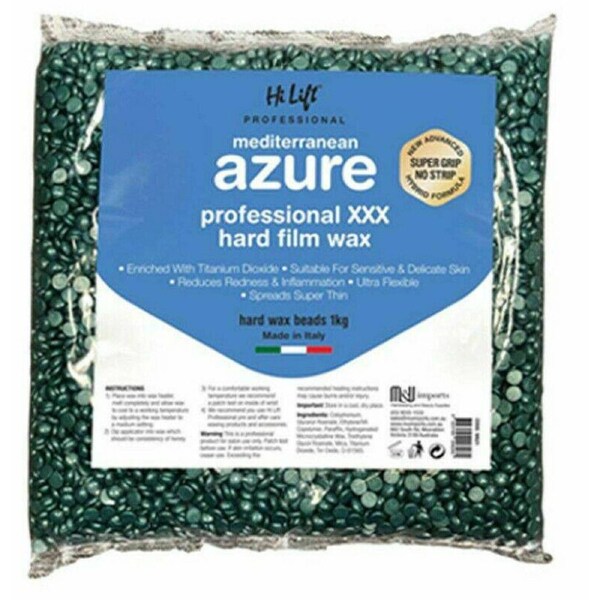 Hi Lift Mediterranean Blue Professional XXX Hard Film Wax 1kg Bag Made in Italy