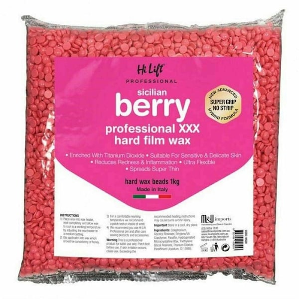 Hi Lift Sicilian Berry Professional XXX Hard Film Wax 1kg Bag - Made in Italy