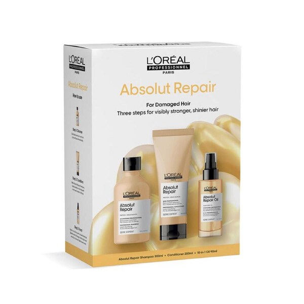 Loreal Absolut Repair Shampoo, Conditioner and Oil Trio