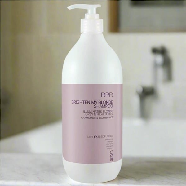 RPR Brighten My Blonde Shampoo 1L with Pump - Purple Toning Shampoo