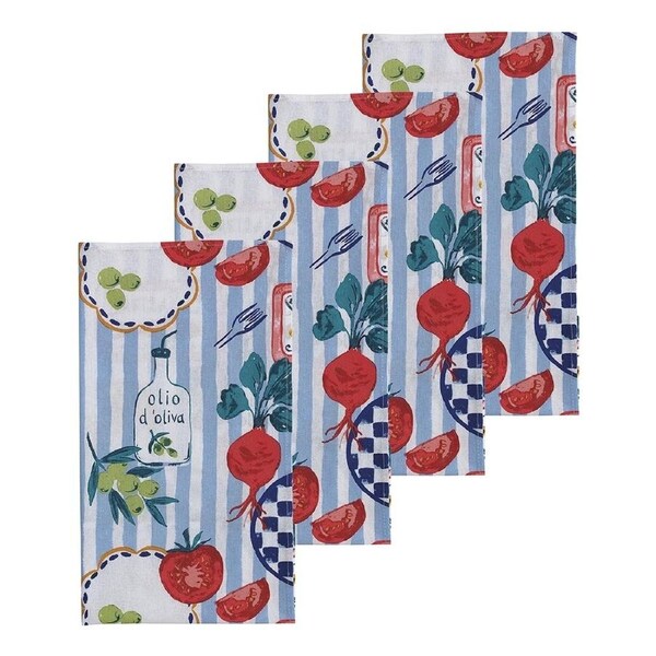 4pc Porto Cucina Cotton 45cm Square Napkins Table Cloth Home Decor Tableware