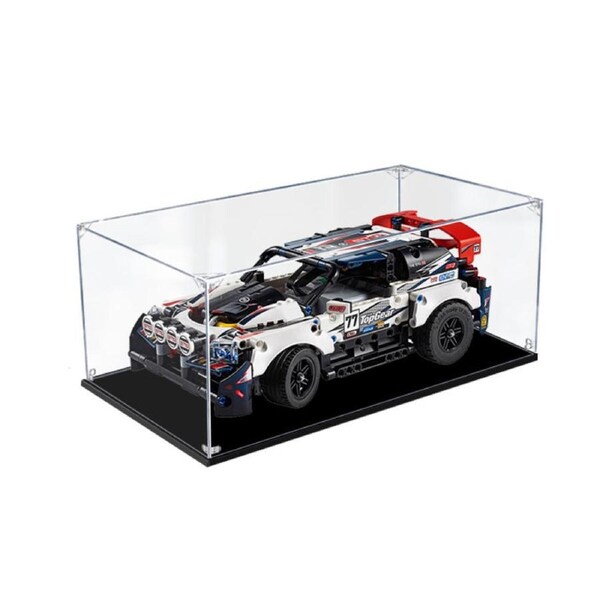 Acrylic Display Case for LEGO 42109 Technic App Controlled Top Gear Rally Car Figure Storage Box Dust Proof Glue Free