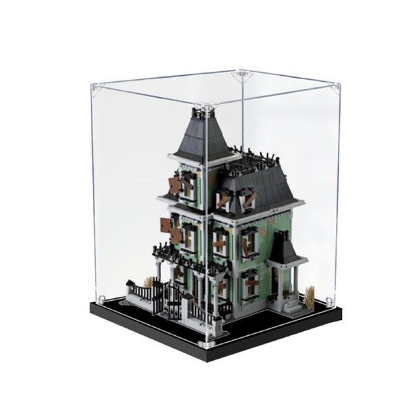 Acrylic Display Case for LEGO 10228 Monster Fighters Haunted House Figure Storage Box Dust Proof Glue Free