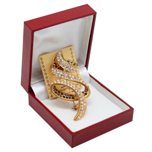 Lys Bleu Ribbon Brooch with Swarovski Elements