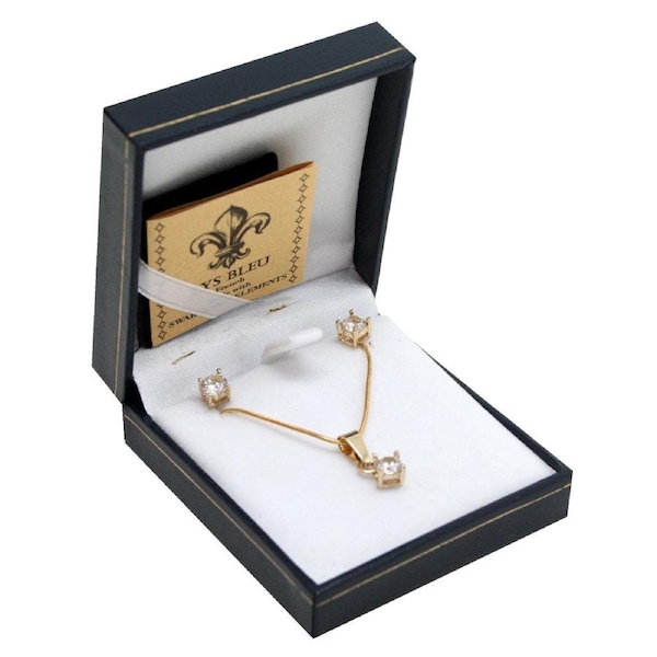 Lys Bleu Brilliant Crystal Necklace & Earring Set with Swarovski Elements