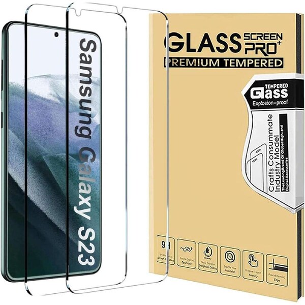 [2 Pack] Screen Protector for Samsung Galaxy S23/S23 5G, Samsung Galaxy S23 5G 6.1-Inch 9H Tempered Glass Scratch-Resistant