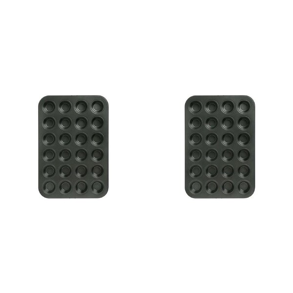 2x Wiltshire Easybake Non-Stick 24 Cup Mini Muffin/Cupcake Pan Baking Tray
