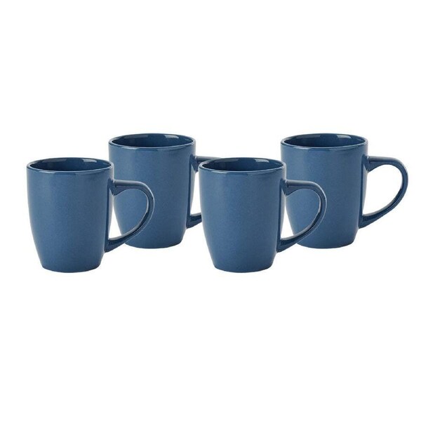 4pc Wiltshire Ocean Hot Beverage Drinking Mugs Glazed Stoneware Cup Set 350ml