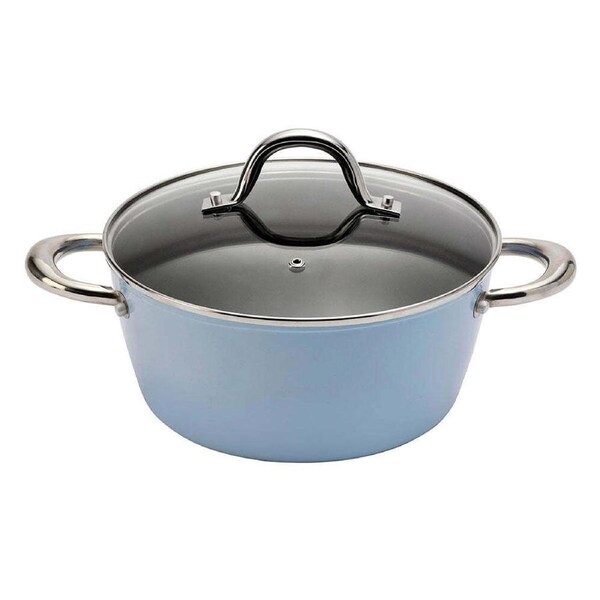 Wiltshire Easycook Blue Non-Stick Aluminium Glass Lid Casserole Dish 24cm