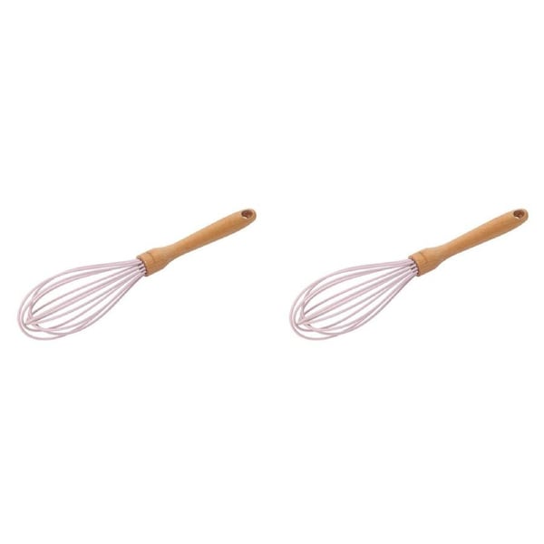 2PK Wiltshire Wooden Handle Silicone Whisk Beater/Whipper Kitchen Utensil Tool