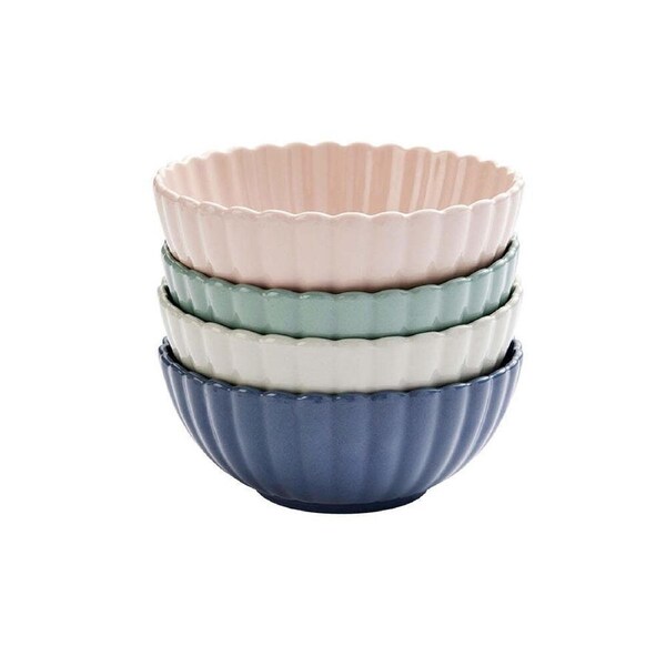 4pc Wiltshire Petite Petal Everyday Dining Fluted Edges Bowls Set 15cm