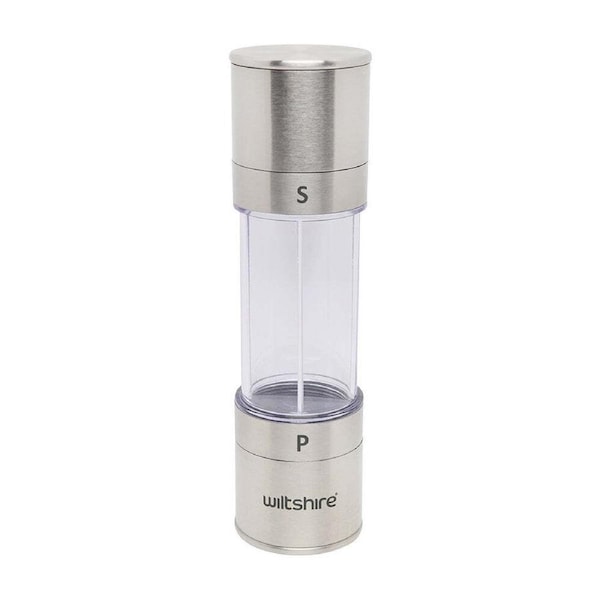 Wiltshire Manual Dual Stainless Steel Salt and Pepper Mill Grinder 19cm
