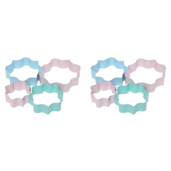 2 x 4pc Wiltshire Plaque Shaped Cookie/Biscuit Personalised Bakeware Cutters