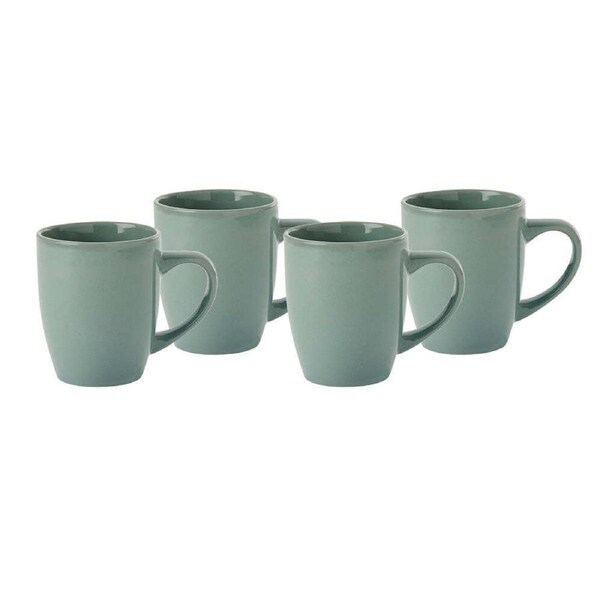 4pc Wiltshire Eucalpt Hot Beverage Drinking Mugs Glazed Stoneware Cup Set 350ml