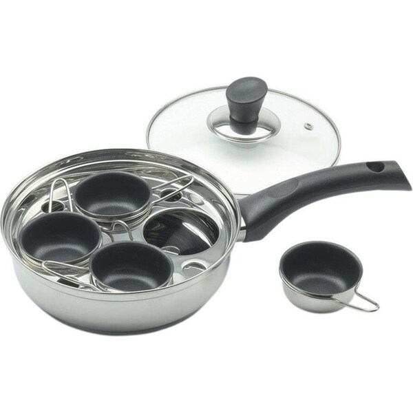 Wiltshire Soho 4 Cup 18/10 Stainless Steel Kitchen Egg Poacher Pot/Pan