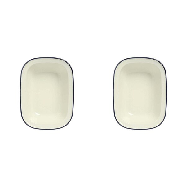 2PK Wiltshire Double Coated Porcelain Enamel Oblong Pie Dish 1L 21.5x15cm Blue