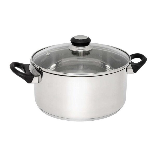 Wiltshire Classic Stainless Steel Glass Lid Casserole Stove Dish Pot 24cm