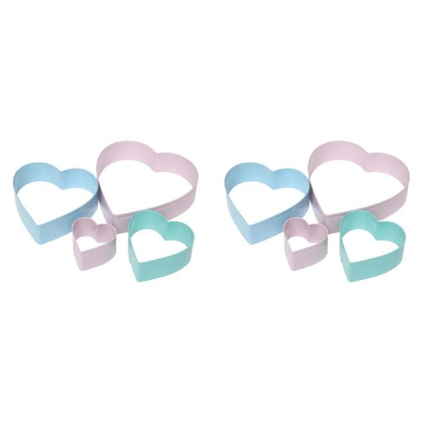 2 x 4pc Wiltshire Heart Shaped Cookie/Biscuit Personalised Bakeware Cutters