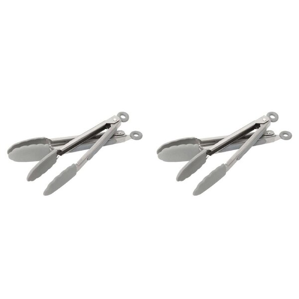 2 x 2pc Wiltshire Mini Silicone Kitchen Serveware Turner Tongs Utensils 18cm