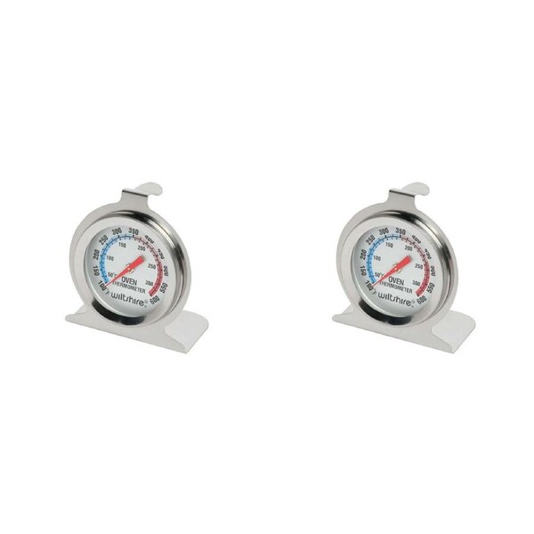 2PK Wiltshire Stainless Steel Standing/Hanging Oven Temperature Thermometer