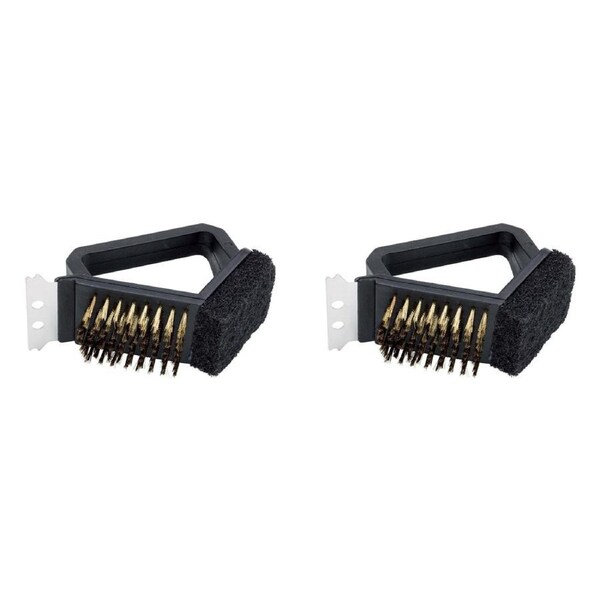 2PK Wiltshire Bar-B Hand 3-In-1 Brass Bristle Barbeque Grill Cleaning Brush