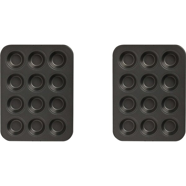 2PK Wiltshire Easybake 12 Cup Non-Stick Mini Muffin/Cupcakes Baking Tray Pan