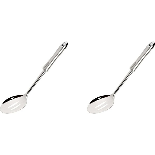 2PK Wiltshire Industrial Kitchen Utensil Stainless Steel Slotted Spoon Tool